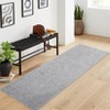 Indoor Modern Solid Textured Floor Carpet Low Pile Non Slip Washable Area Rugs - 3 of 4