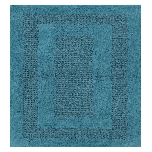American Soft Linen, Non Slip Bath Rug, 100% Cotton 20x34 Inches, Soft Absorbent Bath Mat Rugs - Turquois Blue