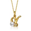 Personalized 14K Gold Plated Initial Pearl Pendant Necklace for all ages: A Charming gold Elegant Keepsake Gift - 3 of 3