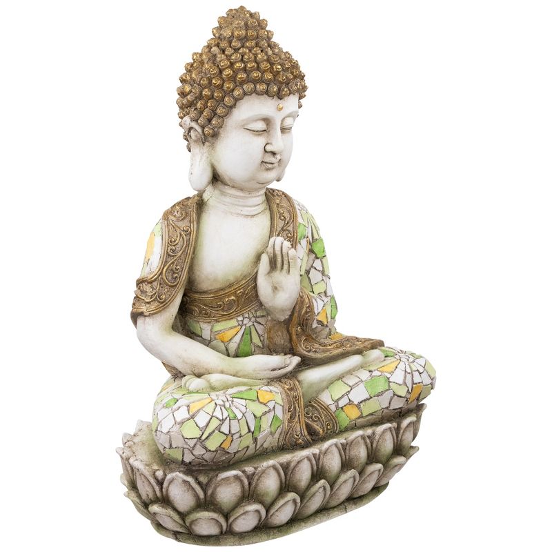 Northlight Meditating Mosaic Buddha Outdoor Ceramic Garden Statue - 19.5", 5 of 8