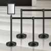 VEVOR Stanchion Post, 8 Pcs Stanchions with Retractable Belts, Carbon Steel Black Stanchions Queue with Sand Injection Hollow Base, Black - 2 of 4
