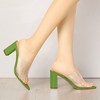Allegra K Women's Clear Chunky Heel Slides Sandals Mules - 2 of 4