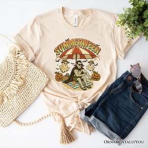 Summerween Vampire Dracula T-Shirt, Retro Halloween Beach Tee for Horror Spooky Summer Season| OrnamentallyYou - 1 of 4