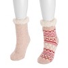 MUK LUKS Women's Chenille Eyelash Mix Cabin Sock (2 Pair Pack) - 2 of 2