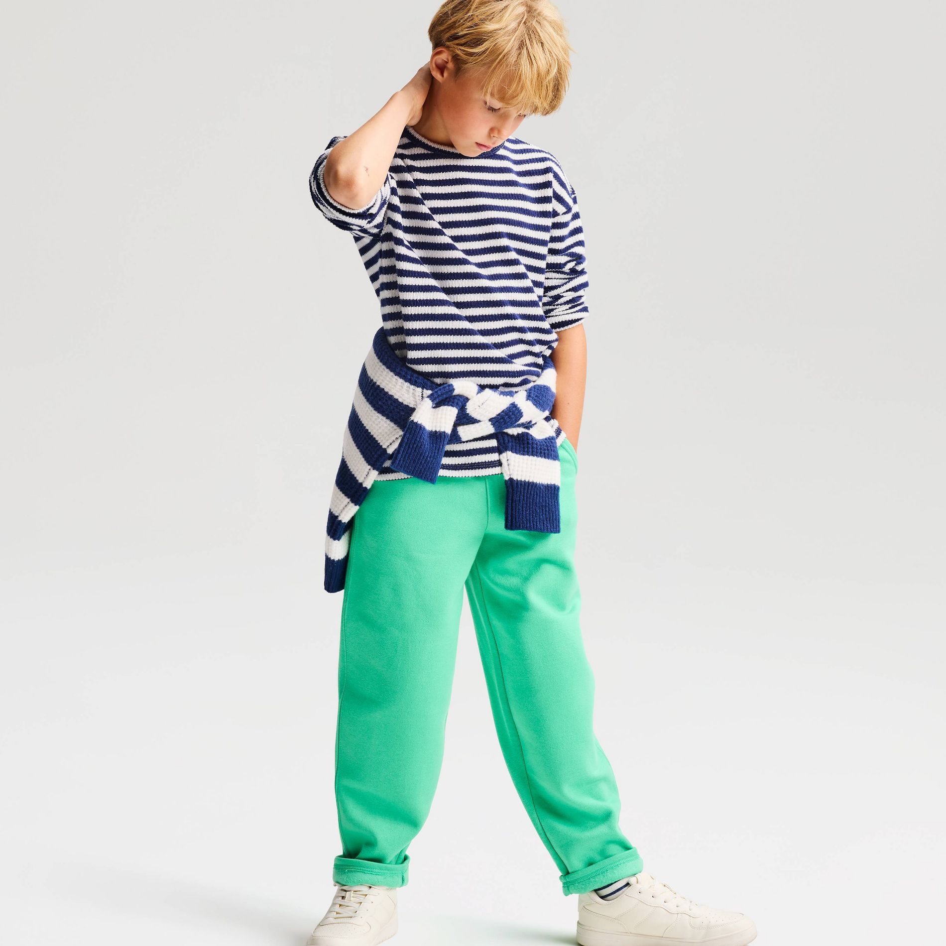 Boys' Striped Relaxed Fit Crewneck Pullover Sweater - Cat & Jack™