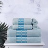 100% Cotton Medium Weight Geometric Border 6 Piece Assorted Bathroom Towel Set by Blue Nile Mills - 2 of 4