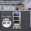 Kismile Mini Fridge 14.96 inchesW 56 Cans (12 oz.) Freestanding/Built-In Beverage Cooler with 17 Bottle Storage - 3 of 4