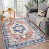 Washable Vintage Printed Rug Non Slip Low Pile Rug Soft Throw Floor Cover Foldable Indoor Carpet for Living Room Bedroom Playroom - 3 of 4