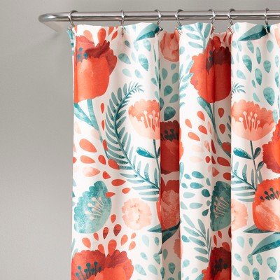 Multi Poppy Garden Floral Print Shower Curtain