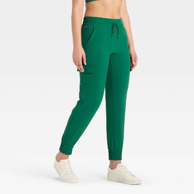 Women's Active Light Mid-Rise Cargo Jogger - All In Motion™ Dark Green