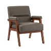 Christaf contemporary-special Vegan Leather Armchair  Solid Wood Legs | ARTFUL LIVING DESIGN - 2 of 4