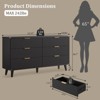 Gikpal 6 Drawer Dresser, Wooden Dressers for Bedroom, Fluted 53.2" Wide Modern Long Dresser TV Stand 6 Drawers for Bedroom, Home, Dinning, Living Room - 3 of 4