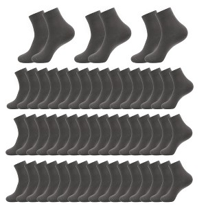 GENTLEAGU Viscose Bamboo Men’s Thin Crew Socks - Bulk Wholesale Solid Color Comfort 48 Pairs - 1 of 4