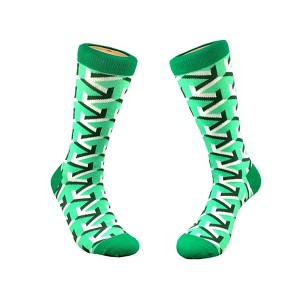 Classy Green Geometric Arrow Socks from the Sock Panda (Men's Sizes Adult Large) - 1 of 3