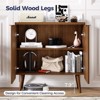 FONTOI 29.5" Storage Cabinet, Sideboard Cabinet with Doors and Shelves, Buffet Cabinet with Waveform Panel for Dining Room, 29.5*13.8*29.9 - 3 of 4