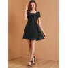 Allegra K Women's Printed Summer Casual Square Neck Short Sleeve Fit and Flare Dress - 3 of 4