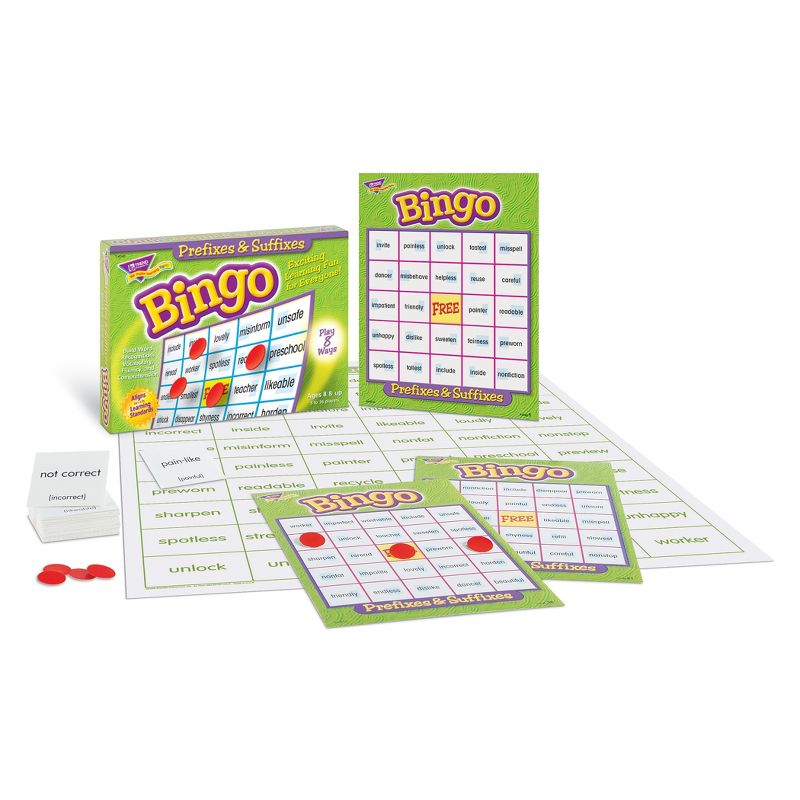 TREND Prefixes & Suffixes Bingo Game, 3 of 6