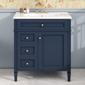 FONTOI 30 Inch Bathroom Vanity with Sink Freestanding Bathroom Storage Cabinet with Tip Out Drawer for Bathroom, 30"*18.3"*33.8" - 1 of 4