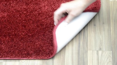 Basin Blue Nylon Washable Bathroom Rug Set with Runner