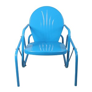 Northlight Outdoor Retro Metal Tulip Glider Patio Chair, Sky Blue - 1 of 4