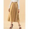 INSPIRE CHIC Women's Party Elastic Waist Metallic Shiny Accordion Pleated Midi Skirt - 2 of 4