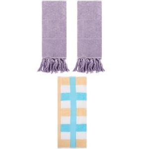 REGALWOVEN 3 Packs Cotton Absorbent Soft Decorative Bathroom Hand Towel Set - 1 of 4