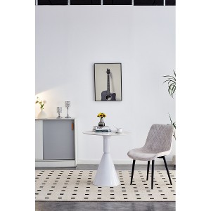 White coffee table, simple modern negotiation table, balcony dining table - 1 of 1