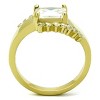 Slickblue Oblong IP Gold Stainless Steel Ring with Square-Cut Clear CZ and Pave Halo, 8.6mm Center, Women’s size 5-10 - 3 of 4