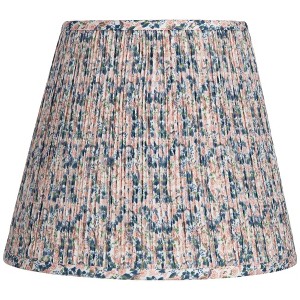 Springcrest Collection Hardback Shirred Empire Lamp Shade Pink Blue Floral Medium 8" Top x 13" Bottom x 11" Slant Spider with Harp and Finial Fitting - 1 of 4