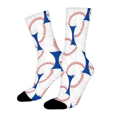 Baseballs Graphic Women Printed Crew Socks Funny Funky Socks Soft Polyester Novelty Gifts for Artists Men