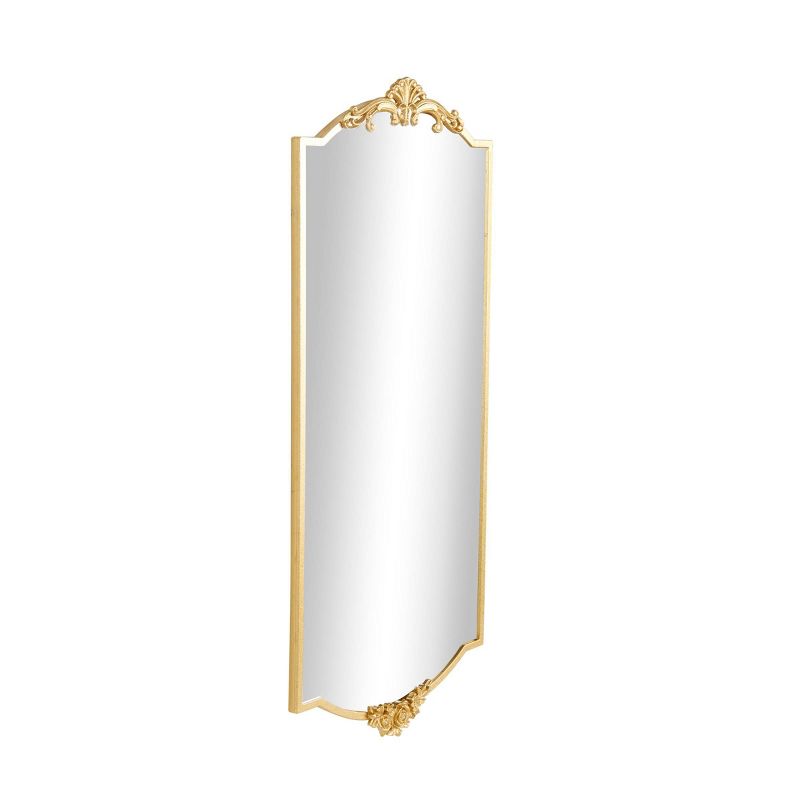 Olivia &#38; May 42&#34;x20&#34; Metal Floral Wall Mirror with Floral Embellishments Gold, 5 of 8