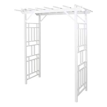 Dura-Trel Wellington 41 by 72 by 95 Inch Heavy Duty Ultraviolet Stabilized PVC Vinyl Garden Arbor with Hardware and Ground Anchors, White