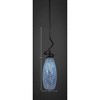 Toltec Lighting Capri 1 - Light Pendant in  Dark Granite with 5.5" Turquoise Fusion Shade - 2 of 2