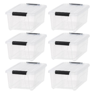 Iris 13.5qt 6pk Plastic Storage Bins With Lids And Latching Buckles ...