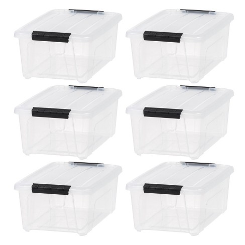 Iris 13.5qt 6pk Plastic Storage Bins With Lids And Latching Buckles ...