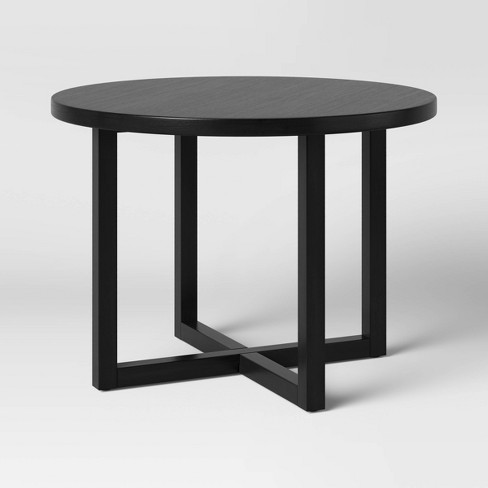 Keener All Wood Round Dining Table Black Threshold Traditional Style 4 seat Capacity Painted Finish Target