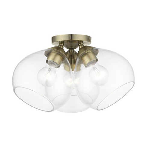 Livex Lighting Catania 3 - Light Semi-Flush Mount in  Antique Brass - image 1 of 4