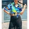 HAPPY BAY Button Down Shirt Coverup Tropical Blouse Shirt Short Sleeve Hawaiian Tops Vacation Button Up Beach Party Summer Shirts - 4 of 4