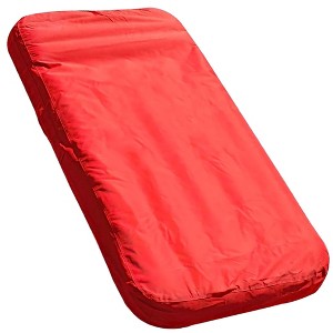 Solstice Sunsoft Fabric Covered Giant Oversized Inflatable Water Mattress Island, Pool Lake Lounge Float w/Adjustable Air Chambers, Red - 1 of 4