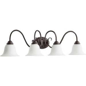 Quorum Lighting Spencer 4-Light Oiled Bronze Glass Shade Ceiling Fan - 1 of 1