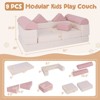 Infans Kids Modular Play Couch Play Set w/ Suede Fabric Cover High-Density Foam - 2 of 4