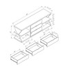 60"Modern TV Stand with Four Open Shelves and Three Storage Drawers Easy Access Drawers, Holds Up to 100lbs for Living Room and Bedroom - 4 of 4