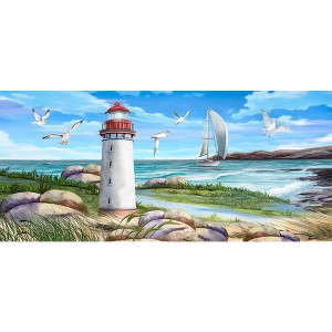 Briarwood Lane Summer Coastal Lighthouse Mini Mat 22x10 Indoor Outdoor For Summer Doormat - 1 of 2
