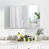 Tangkula Bathroom Mirror Cabinet Wall Mounted Medicine Cabinet with 3 Frameless Mirrored Doors & Mounting Hardware - 2 of 4