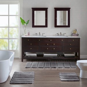 Kumasinova Tufted Pearl Channel Bathroom Rugs, Washable Rug, High-Low Stripe Bath Rug, Non-Skid Door Mat, Area Rug, Oeko-Tex Certified - 1 of 4