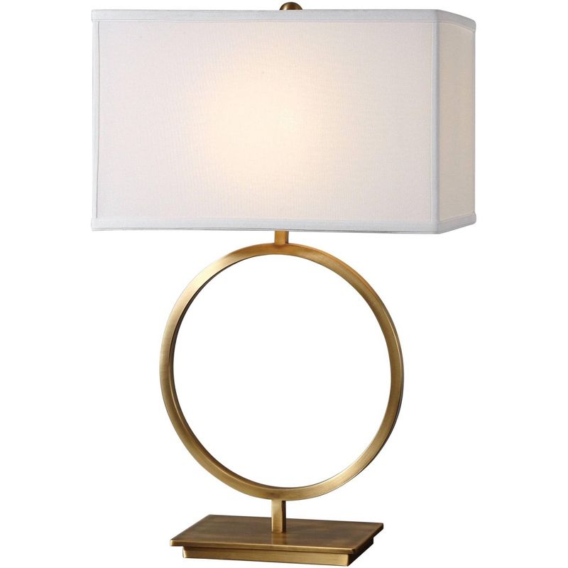 Uttermost Duara Plated Brushed Brass Metal Open Ring Table Lamp, 1 of 2