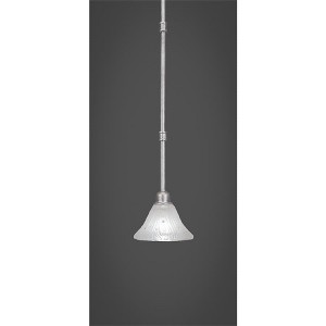 Toltec Lighting Vintage 1 - Light Pendant in  Aged Silver with 7" Frosted Crystal Shade - 1 of 1