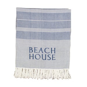 Beachcombers 50"x60" Beach House Coastal Throw Blanket - 1 of 2