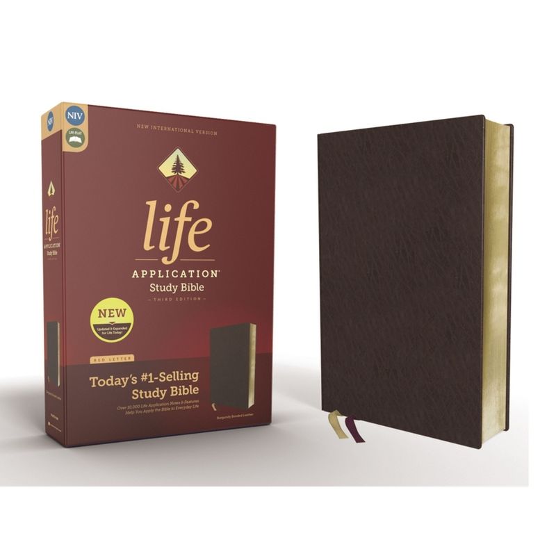 Niv, Life Application Study Bible, Third Edition, Bonded Leather, Burgundy, Red Letter Edition - (NIV Life Application Study Bible, Third Edition), 1 of 2