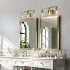 LNC Arlimutike 3-Light 22-in Polished Gold Modern Cylinder Bathroom Vanity Lights, Clear Glass  Shade - 2 of 4